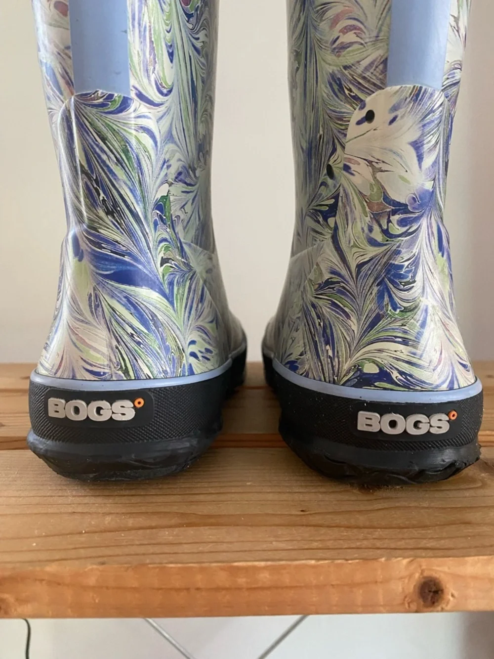 BOGS Purple Blue Periwinkle Marble Pull On Rain Boots Youth 2